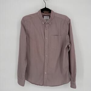 Denim & Flower Slim Fit Burgundy Striped Shirt‎ M Long Sleeve